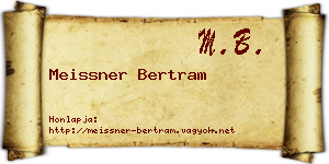 Meissner Bertram névjegykártya